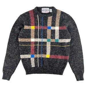 80s geometric speckled crewneck sweater 1980s vintage